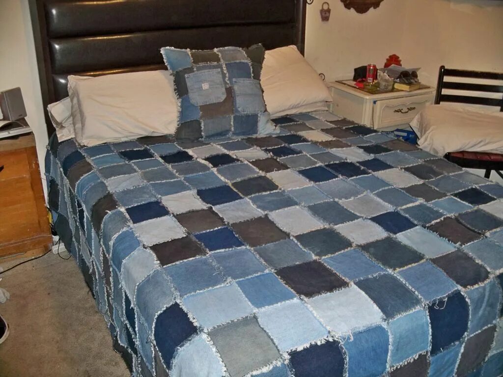 Покрывало из джинсов фото Denim Rag Quilt Denim rag quilt, Rag quilt instructions, Denim quilt