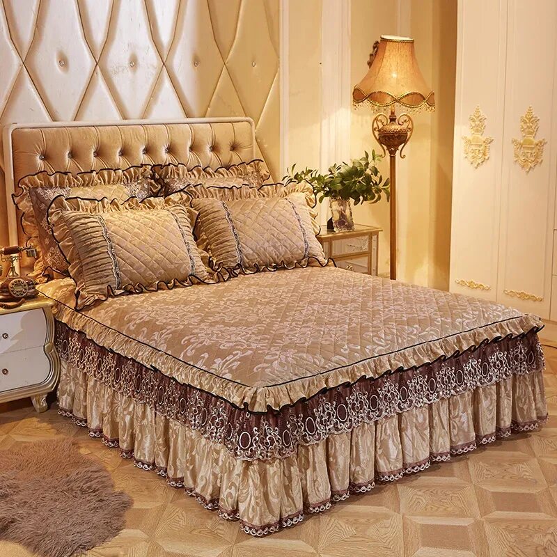 Покрывало на кровать фото новинки Fleece Bed Sets Bedsheet Bedspread King Size Fleece Bed Cover Bedding Set - 160x