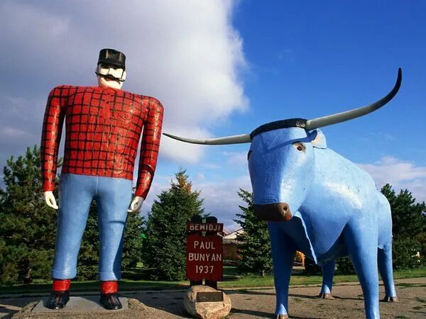 Поль баньян фото Top 10 U.S. Roadside Attractions -- National Geographic Babe the blue ox, Paul b