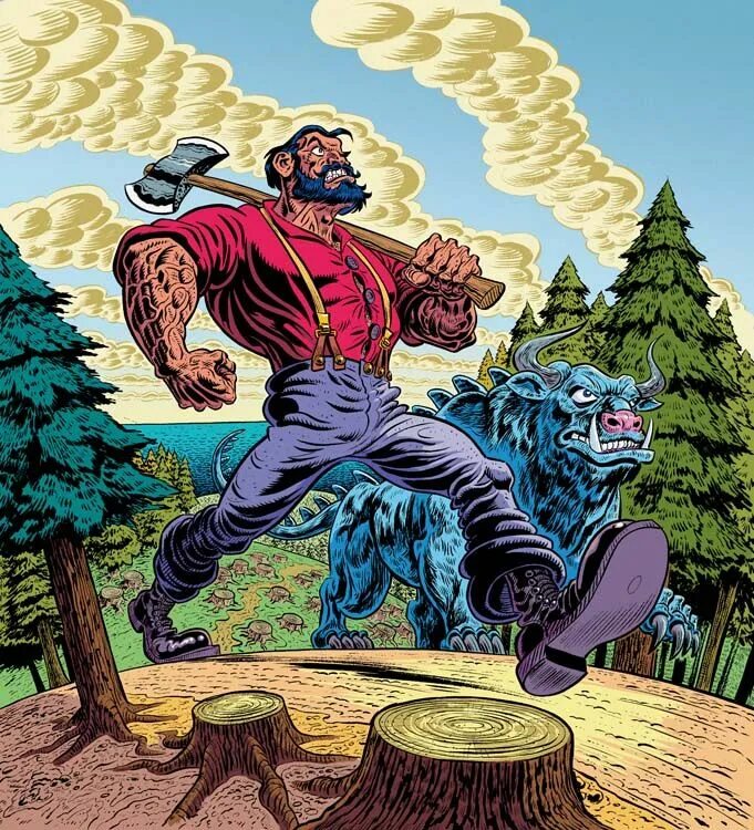 Поль баньян фото Birth of a Legend - Hour Detroit Magazine Paul bunyan, Illustration, American sy