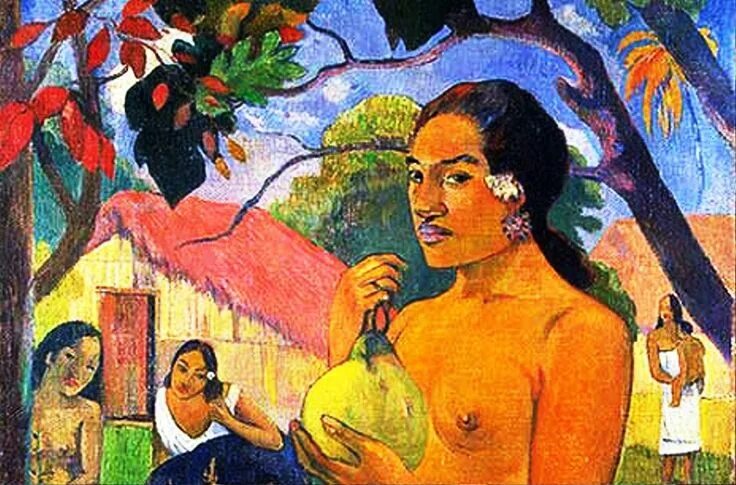 Поль гоген фото художника Gauguin Paul Gauguin - Eü haere ia oe (Where Are You Going?). Woman Holding a Fr