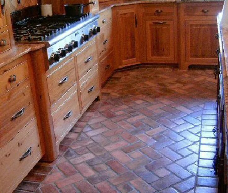 Пол из кирпича фото Get Inspired With Colors and Patterns of Gorgeous Brick Flooring Brick kitchen, 