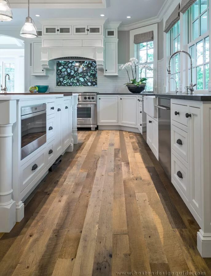 Пол на кухне дизайн Hunt Custom Milled Wood Floors Wood floor kitchen, Hardwood floors, White kitche