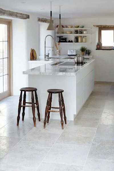 Пол на кухне плитка фото интерьера Tile edit Mandarin Stone Grey kitchen tiles, Kitchen flooring, Kitchen remodel