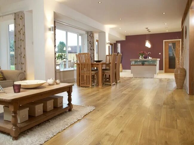 Пол цвета дерева в интерьере European white oak floors, Solid oak floors, Flooring