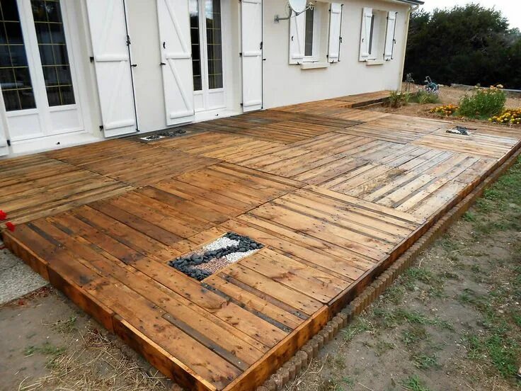 Пол в беседке из доски своими руками DIY Step by Step Wood Pallets Garden Terrace Wood Pallet Furniture Pallet patio,