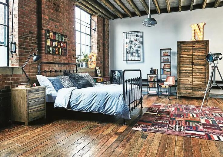 Пол в квартире в стиле лофт Get the Look: Industrial Ambition - Barker and Stonehouse Industrial style bedro