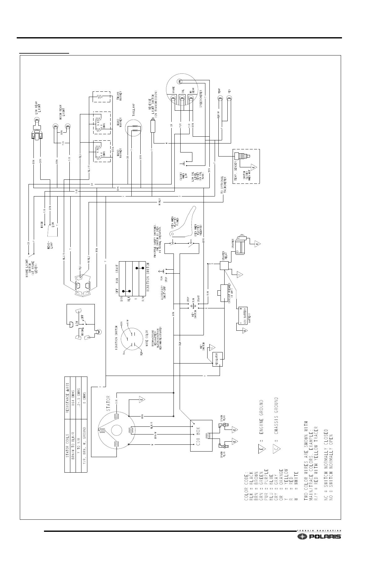 Поларис схема электрическая Snowmobile Polaris EDGE / WIDETRAK (2007-2012 year). Instruction - part 65