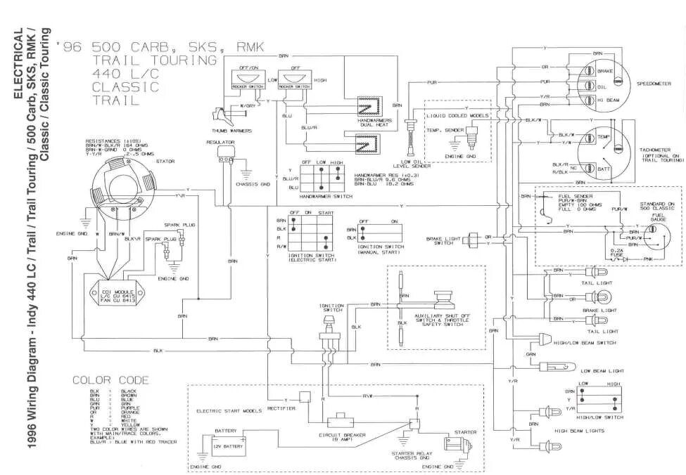 Поларис схема электрическая 1993 Polaris Indy 500 Efi Wiring Diagram Polaris Indy 440 Wiring Diagram Wiring 