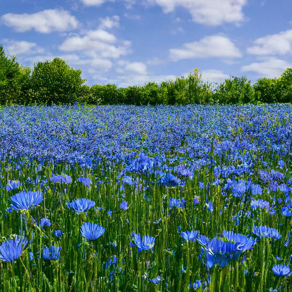 Поле васильков фото "Cornflower field, realistic, 4k, high." - image created in Shedevrum