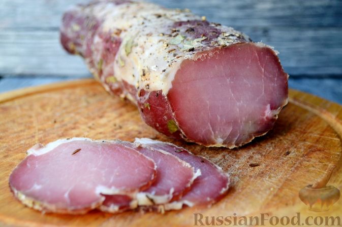 Полендвица из свинины фото Рецепт: Полендвица (сыровяленое мясо) на RussianFood.com