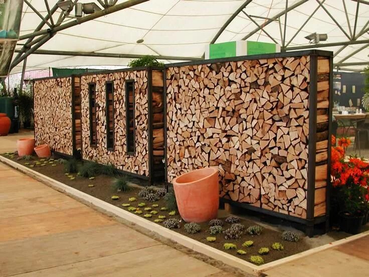 Поленница своими руками на даче 25 Ideas Of Storing Wood Smartly Hintergarten, Gabionenwand, Landschaftseinfassu