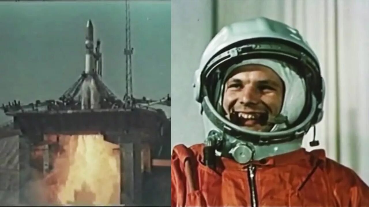 Полет юрия гагарина фото Yuri Gagarin - the first human in space - YouTube