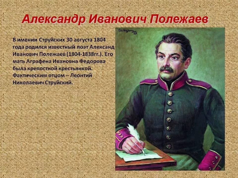 Полежаев александр фото Запись дневника Полежаев Александр Иванович (1804 - 1838) - поэт Лина