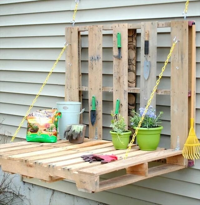 Полезное для дома дачи своими руками 5 Steps for DIY: Pallet Gardening Table Pallet projects garden, Pallets garden, 