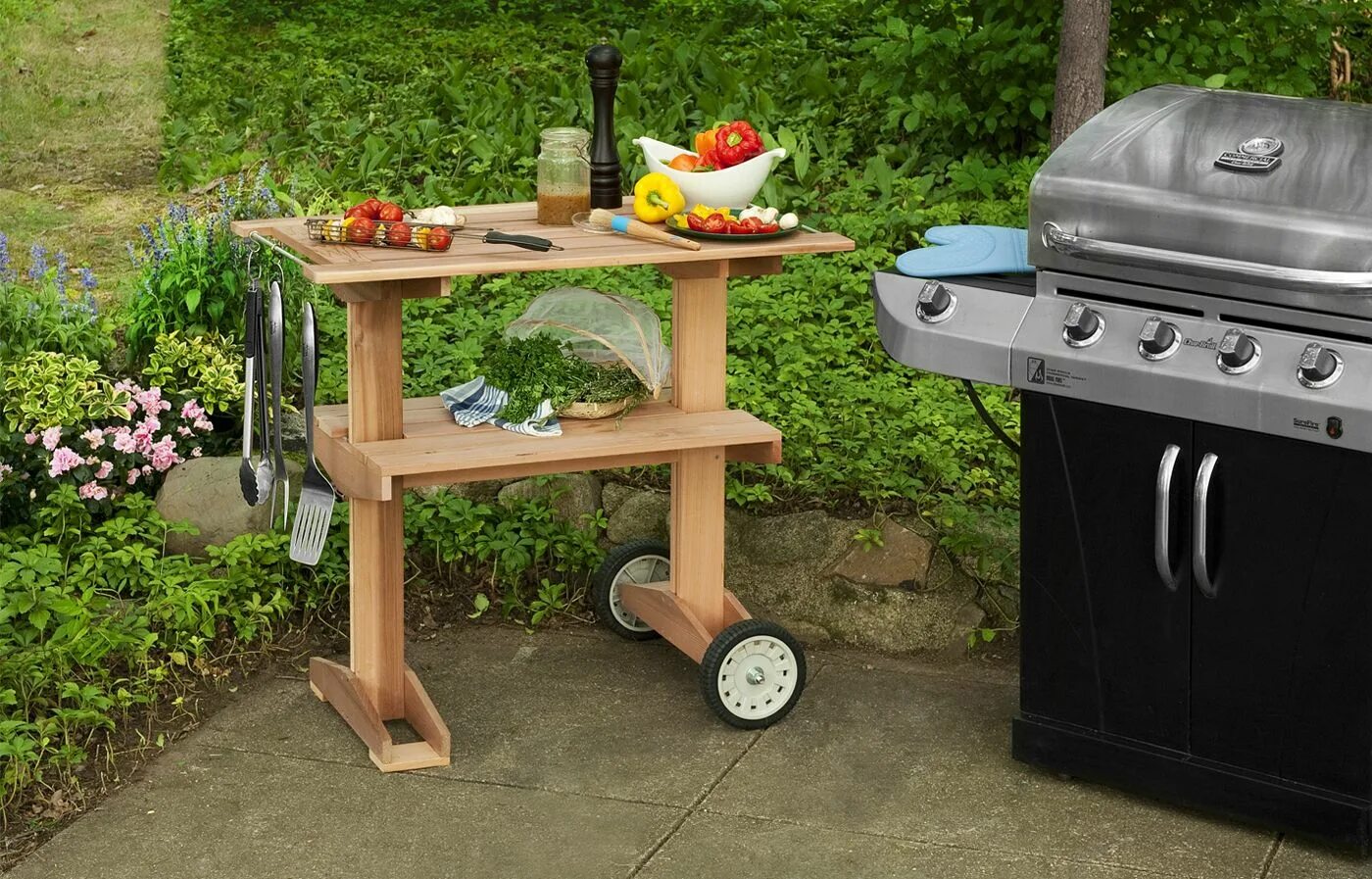 Полезные самоделки для дачи How to Build a Rolling Grill Table Diy grill table, Grill table, Outdoor bar car