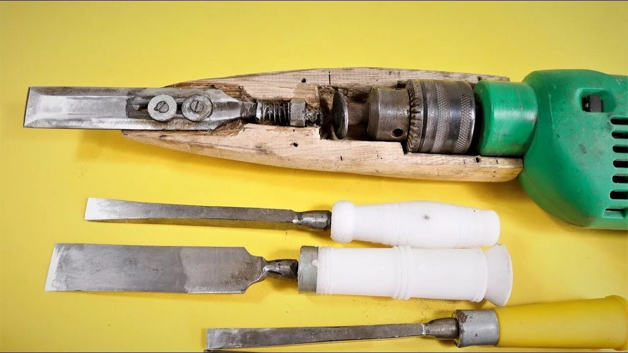 Полезные самоделки для дома своими руками How to Make a Simple Electric Power Chisel at Home . DIY - YouTube