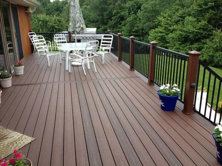 Полихлорвиниловые панели для веранды фото Pin on Trex Deck at Green River Lake Deck designs backyard, Decks backyard, Trex