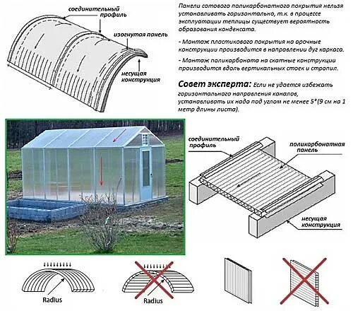 Поликарбонат установка своими руками Особенности поликарбонатных панелей для теплиц