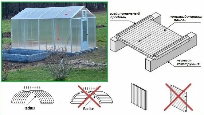 Поликарбонат установка своими руками теплица - вДомишке.ру - портал о строительстве и ремонте