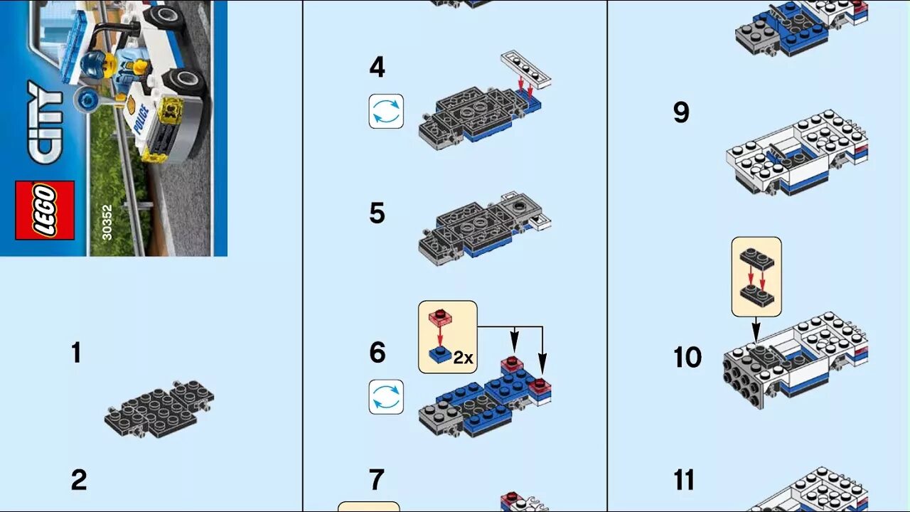 Полицейская машина инструкция по сборке Lego Instructions 0352 City Police Car 2017 - YouTube