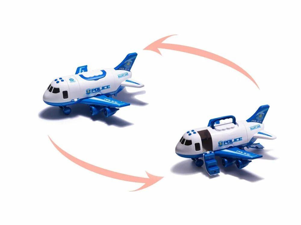 Полицейский самолет фото Transport Cargo Aircraft Airplane Police Car Play Set