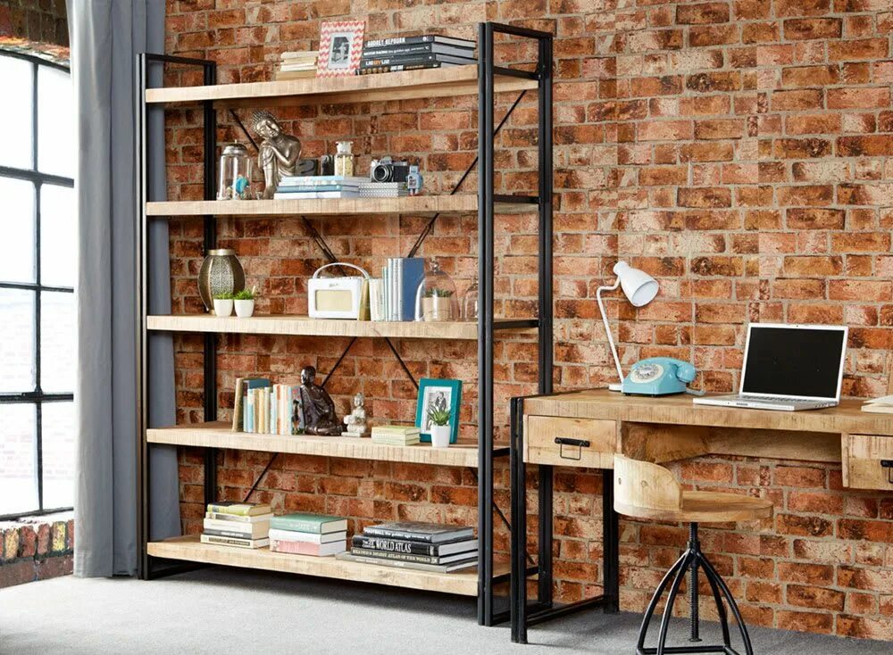 Полка для книг в стиле лофт Cosmo industrial shelf unit homify Vintage industrial furniture, Industrial livi