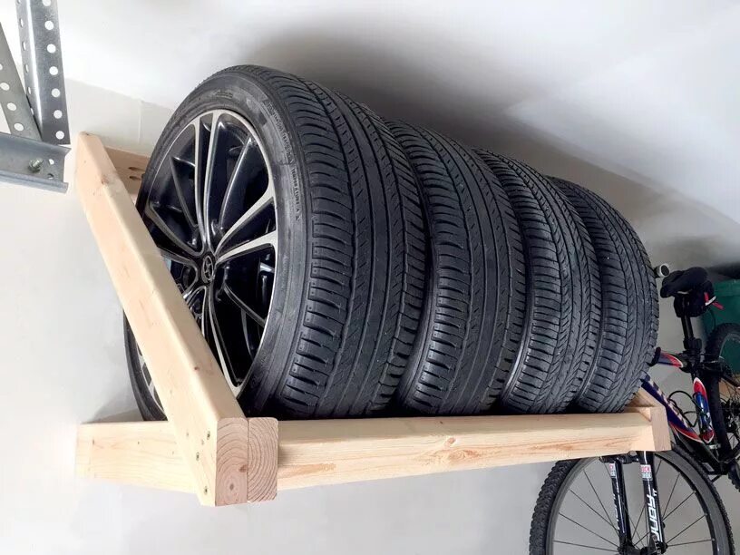 Полка для колес фото Diy Tire Rack Scion Fr S Forum Subaru Brz Toyota 86 Garage workshop organization