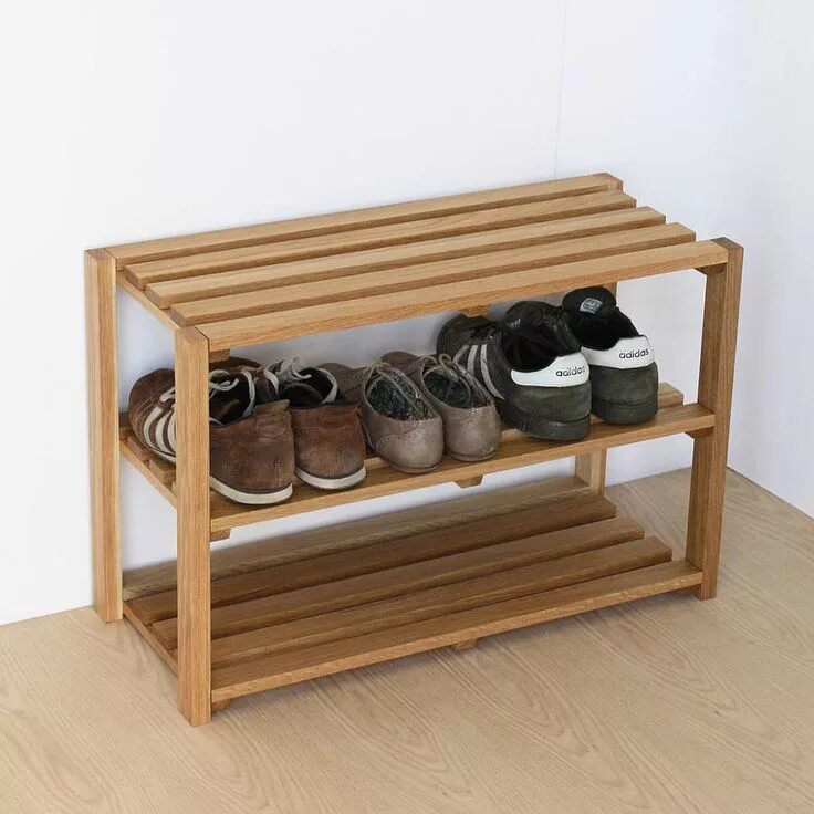 Полка для обуви деревянная своими руками фото Oak Shoe Rack By a+b furniture Wood shoe rack, Shoe rack plans, Diy shoe rack