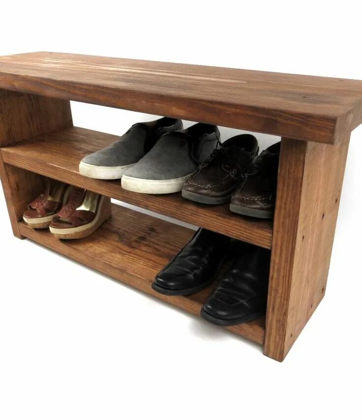 Полка для обуви деревянная своими руками фото Hand Crafted Entry Bench by JustKnotWood. This bench with 2 shoe shelves is perf