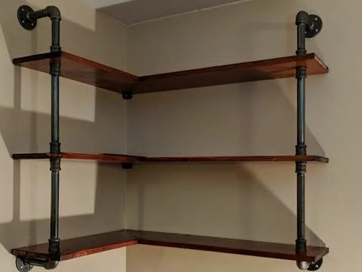 Полка из трубы фото 30+ Innovative DIY Industrial Pipe Shelves You Can Make At Home Industrial pipe 