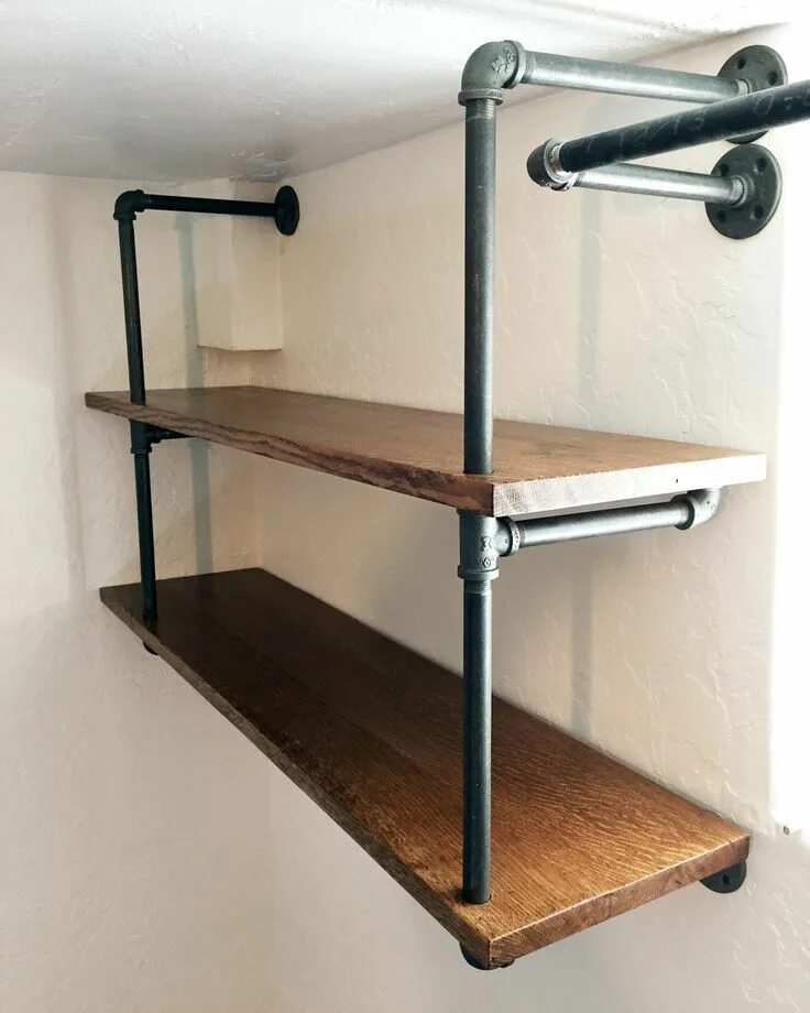 Полка из трубы фото DIY Industrial Pipe Shelving - Chris Loves Julia Pipe furniture diy, Diy pipe sh