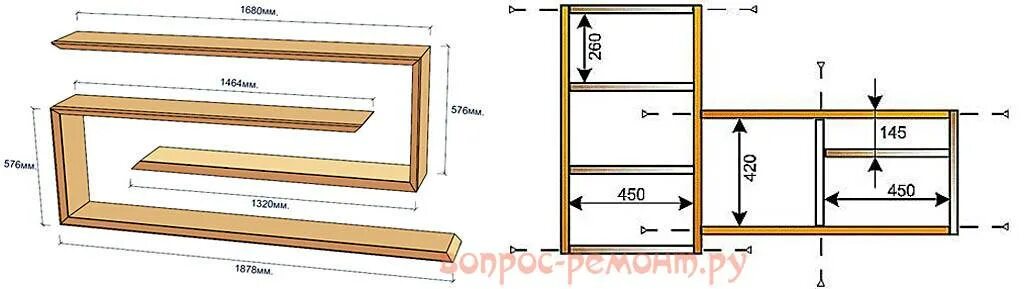 Полка на стену своими руками чертежи Как сделать полки своими руками: виды, чертежи, расчет материала