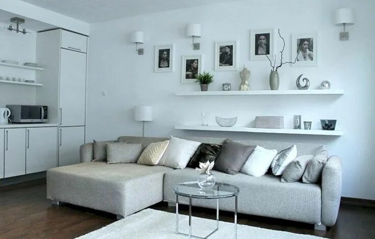 Полка над диваном в гостиной в интерьере 17 Best And Creative Floating Shelves Ideas For Amazing Living Room Decoration -