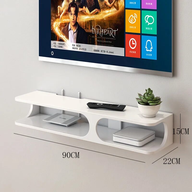 Полка под подвесным телевизором фото USD 44.00 TV cartridge shelf, living room wall wall wall wall router storage box