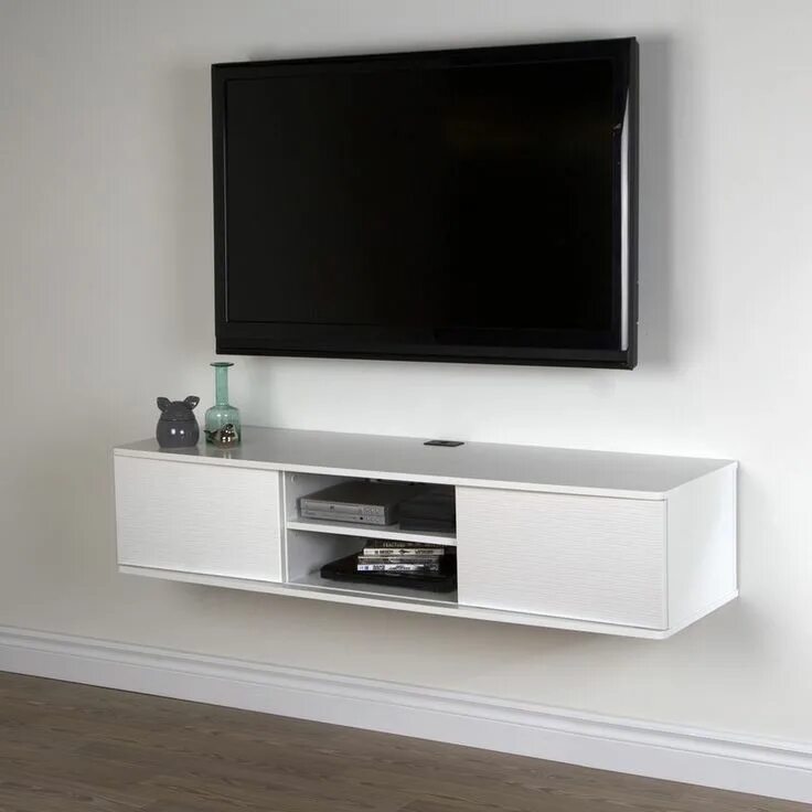 Полка под телевизор фото Meuble télé flottant pour téléviseur de 65 po ou moins Agora Wall mount tv stand