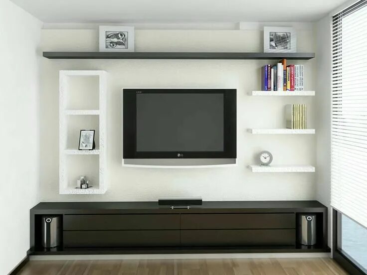 Полка под телевизор фото Sala de entretenimiento Muebles para tv, Muebles flotantes para tv, Muebles cent