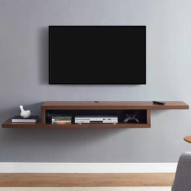 Полка под телевизор на стену фото floating tv media stand #designfloatingtvstand Wall mounted tv console, Floating