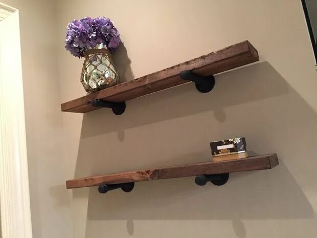 Полка самоделка Simple Iron & Wood Shelves