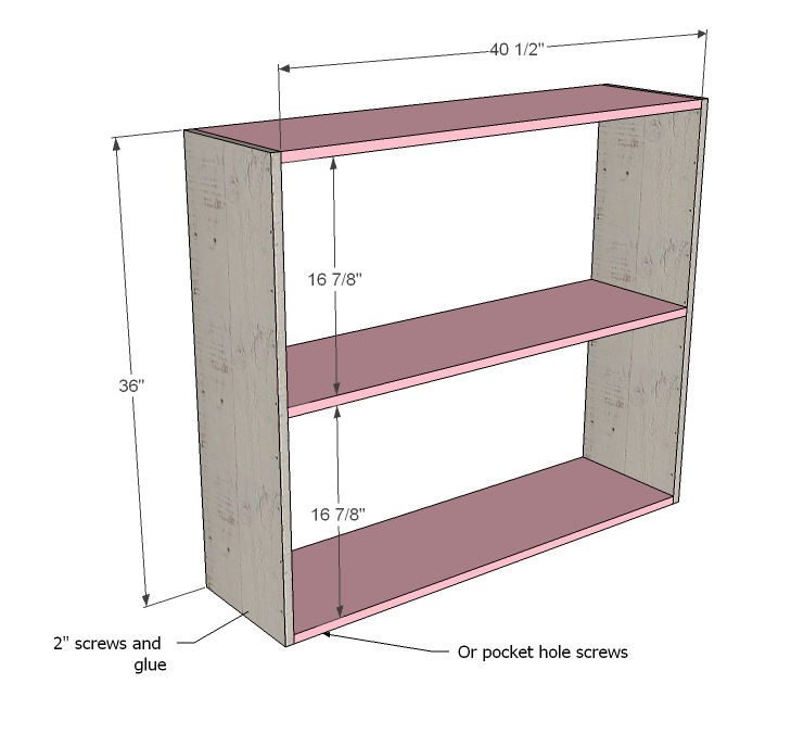 Полка своими руками схема General Store Cubbies Ana White