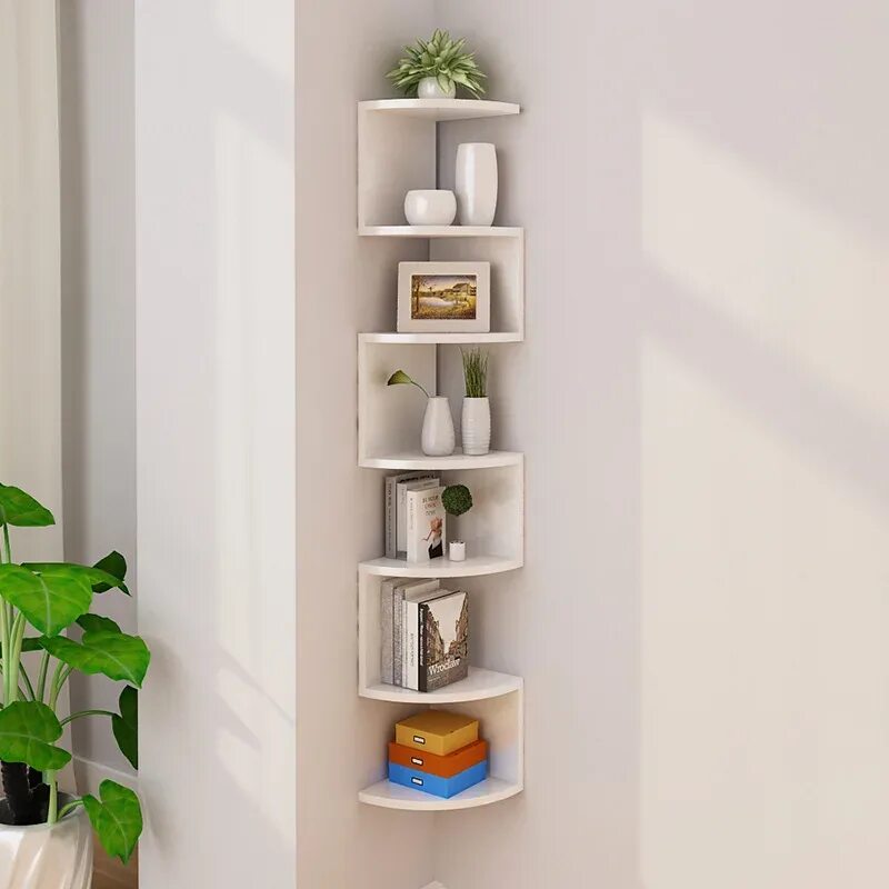 Полка угловая фото дерево Modern Simplicity Wall Hanging Wall Corner Shelf Partition Bookcase Wall Shelf O