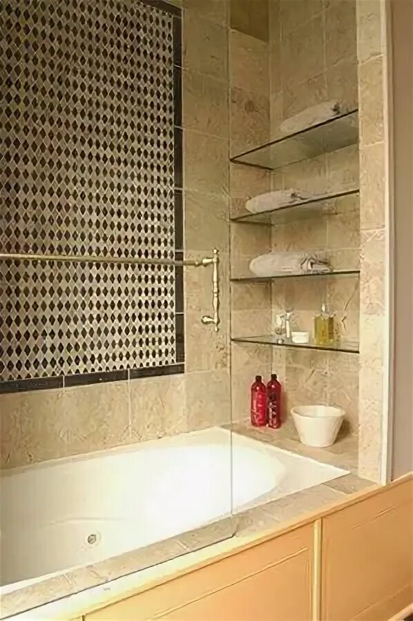 Полка в ванну из плитки фото Glass Shelves For Bar Post:7858544384 (With images) Bathtub storage, Glass shelv