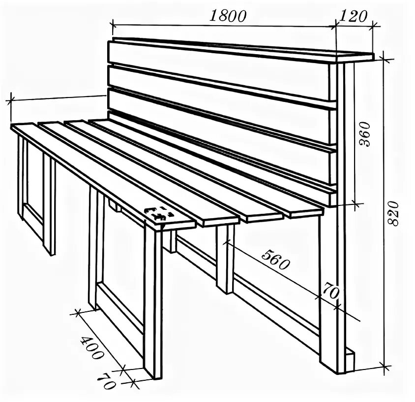Полки для бани схема чертеж Изготовление откидной скамьи . Большой справочник столяра Все виды столярно-плот