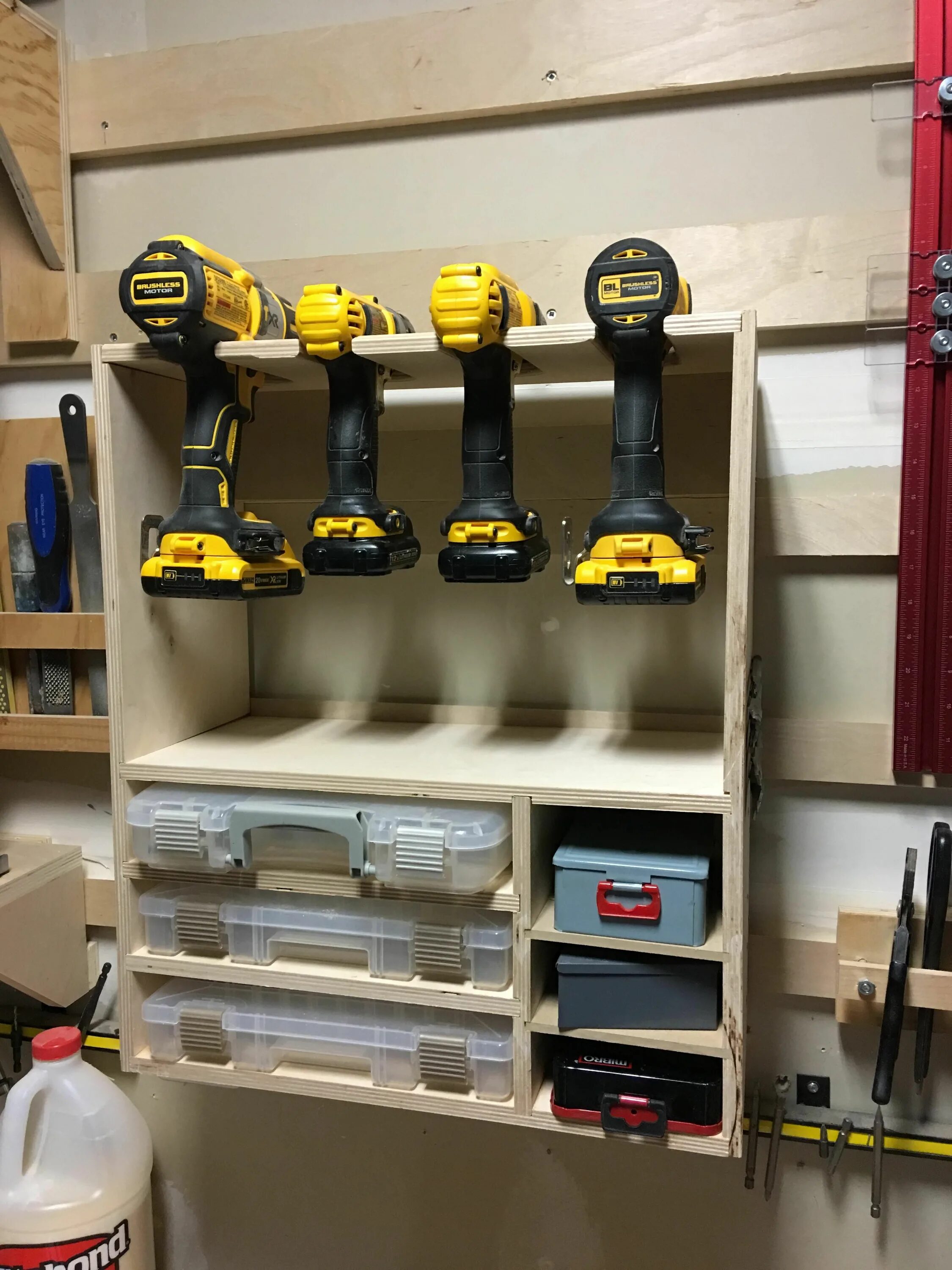 Полки для инструмента фото Replaced my old drill rack with a new one for my #french #cleat wall Tool storag