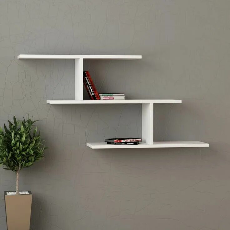 Полки для книг настенные фото 4 Piece Floating Shelf Interieur, Wandplank, Roomdivider