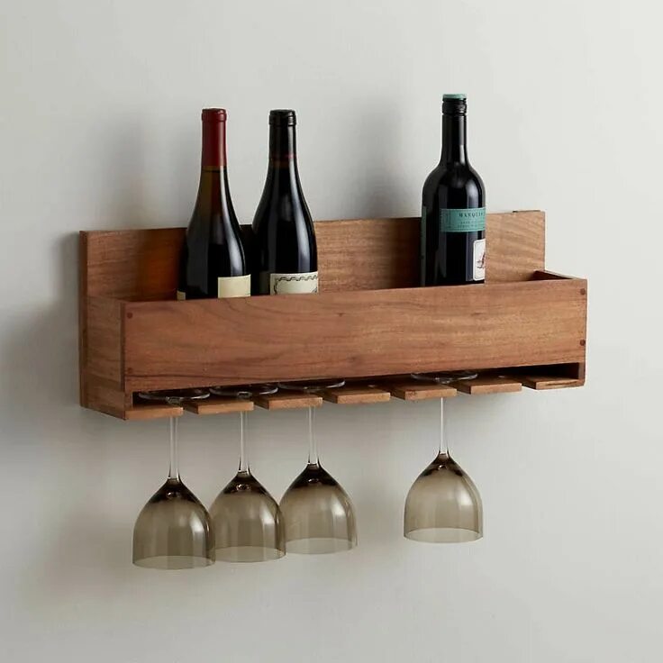 Полки для вина фото Wine Stem Rack + Reviews Crate & Barrel Diy wine glass rack, Diy wine glass, Diy