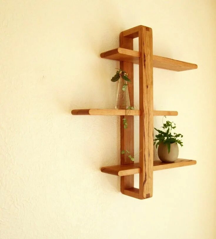 Полки из дерева своими руками фото Cherry Shift Shelf the Original Wall Shelves for Plants, Books, Photos. Solid Ch