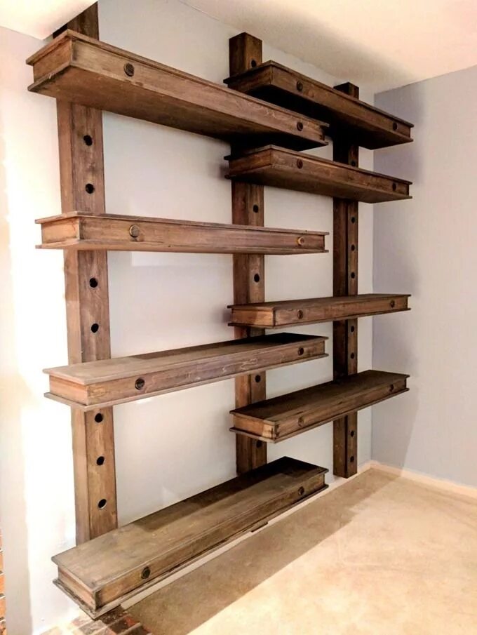 Полки из дерева своими руками фото Over-sized GIANT Pegboard Shelves that are Adjustable! Decorating shelves, Books