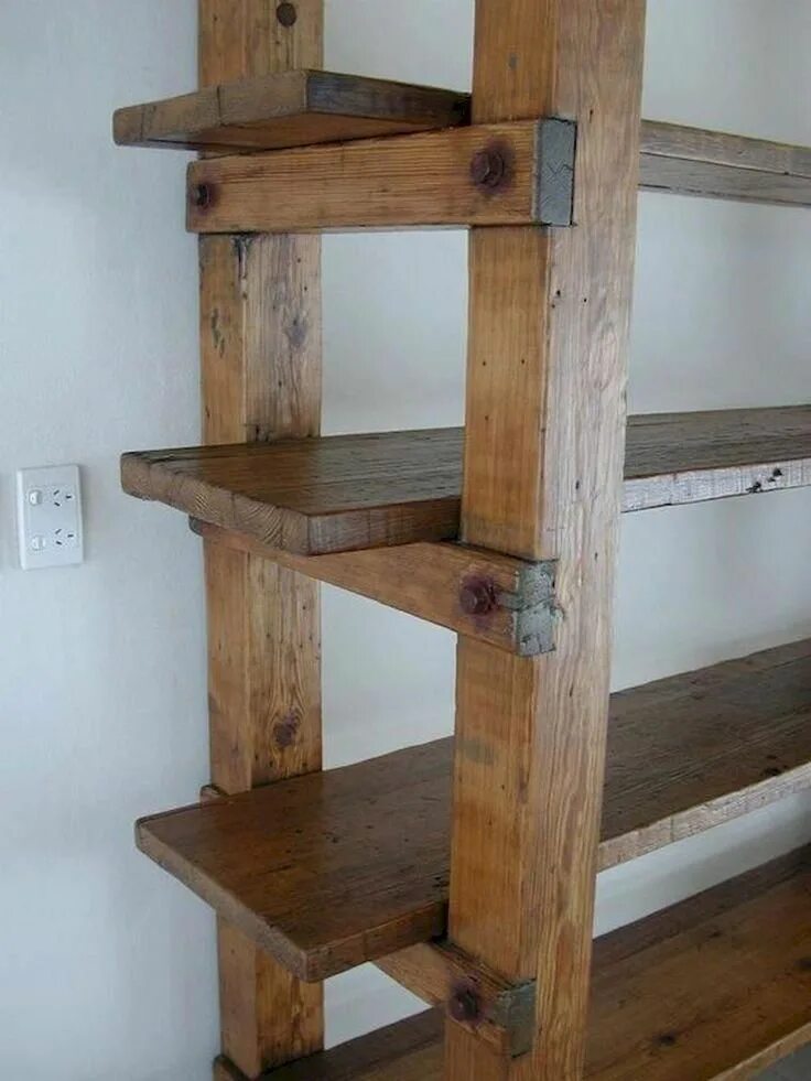 Полки из дерева своими руками фото DIY Bookshelf Design Ideas #bookshelves #BeginnerWoodworkingBobVila в 2020 г Дер