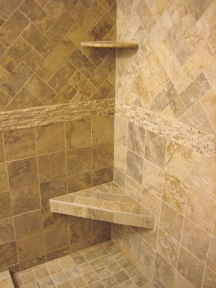 Полки из плитки фото 24 Top Doorless Shower Design for Small Bathroom Ideas Bathroom wall tile design